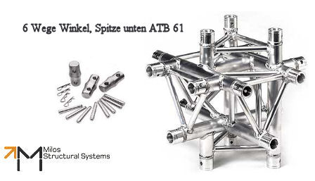 LiteTruss P3-M290, 6 Wege, Spitze unten, Winkel ATB 61